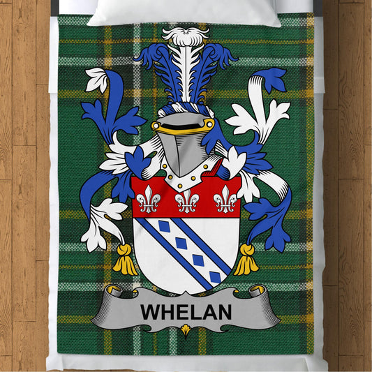 Whelan Surname Irish Tartan Throw Blanket - Living Stone Gifts