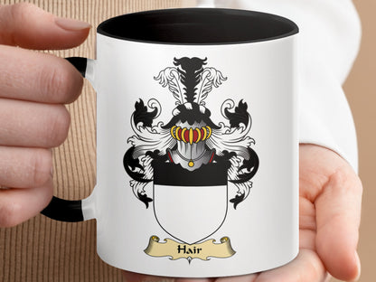 Clan Hair Scottish Coat of Arms Accent Mug - Living Stone Gifts