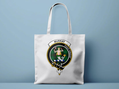 Murray Scottish Clan Crest Tartan Tote Bags - Celtic Ancestry Gifts