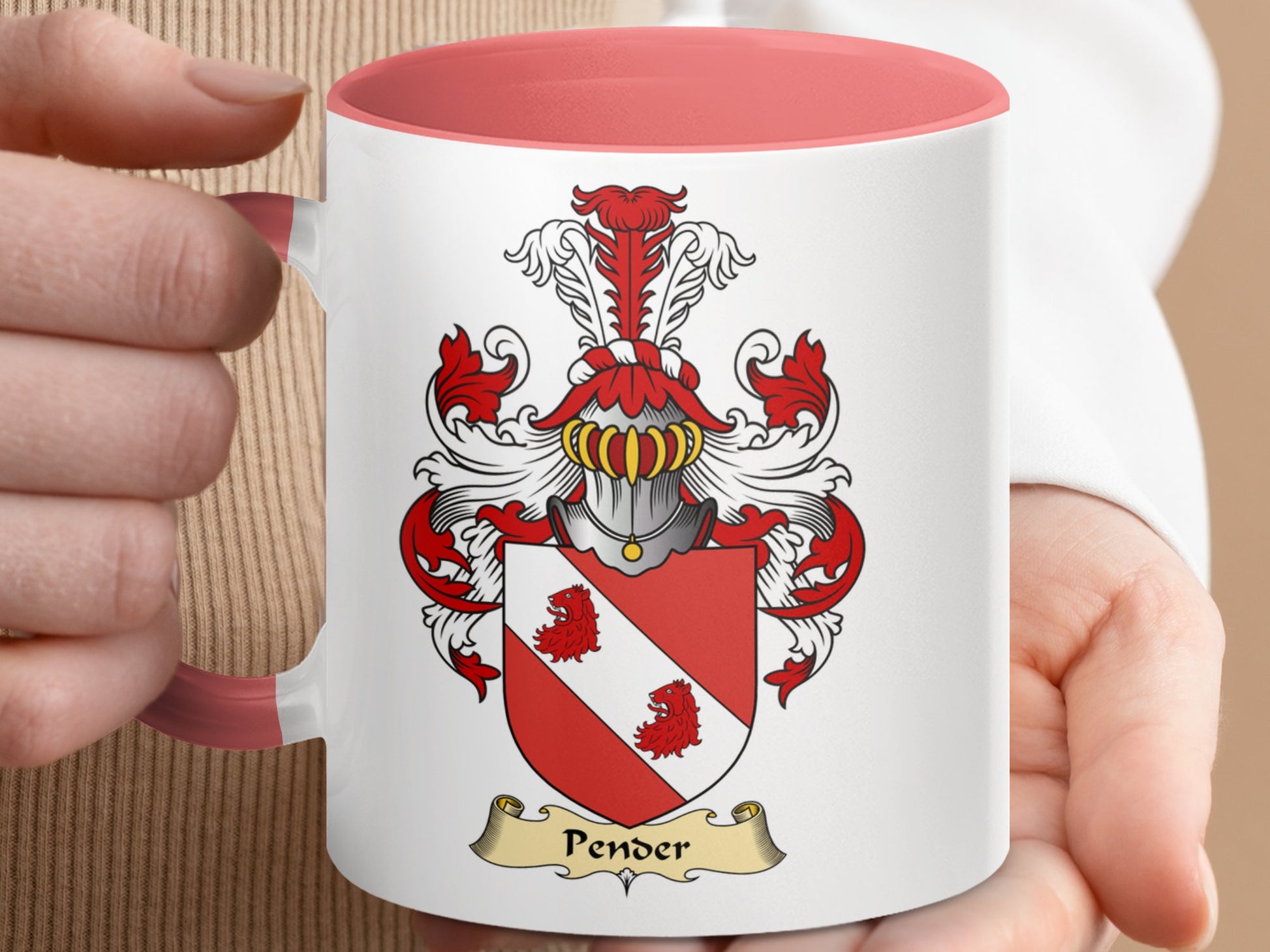 Classic Scottish Clan Surname Pender Coat of Arms Mug - Living Stone Gifts