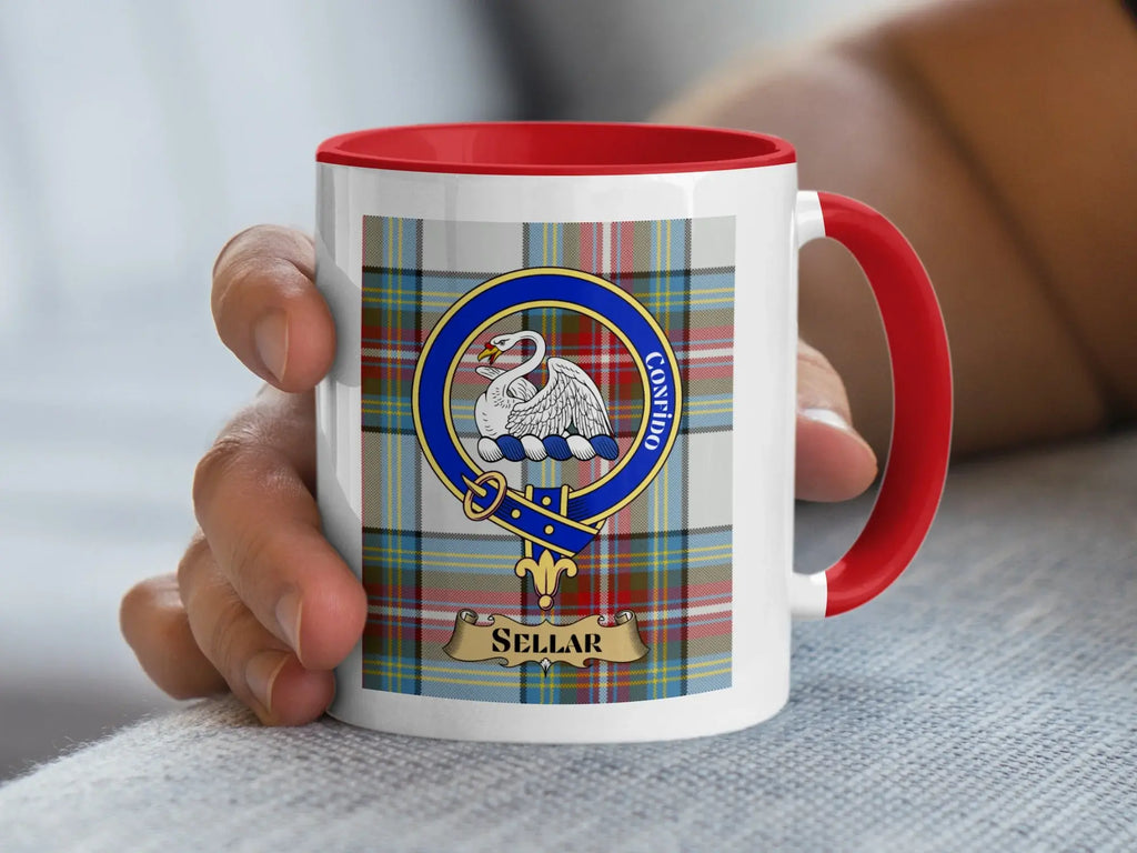 Sellar family crest ceramic mug for everyday coffee and tea