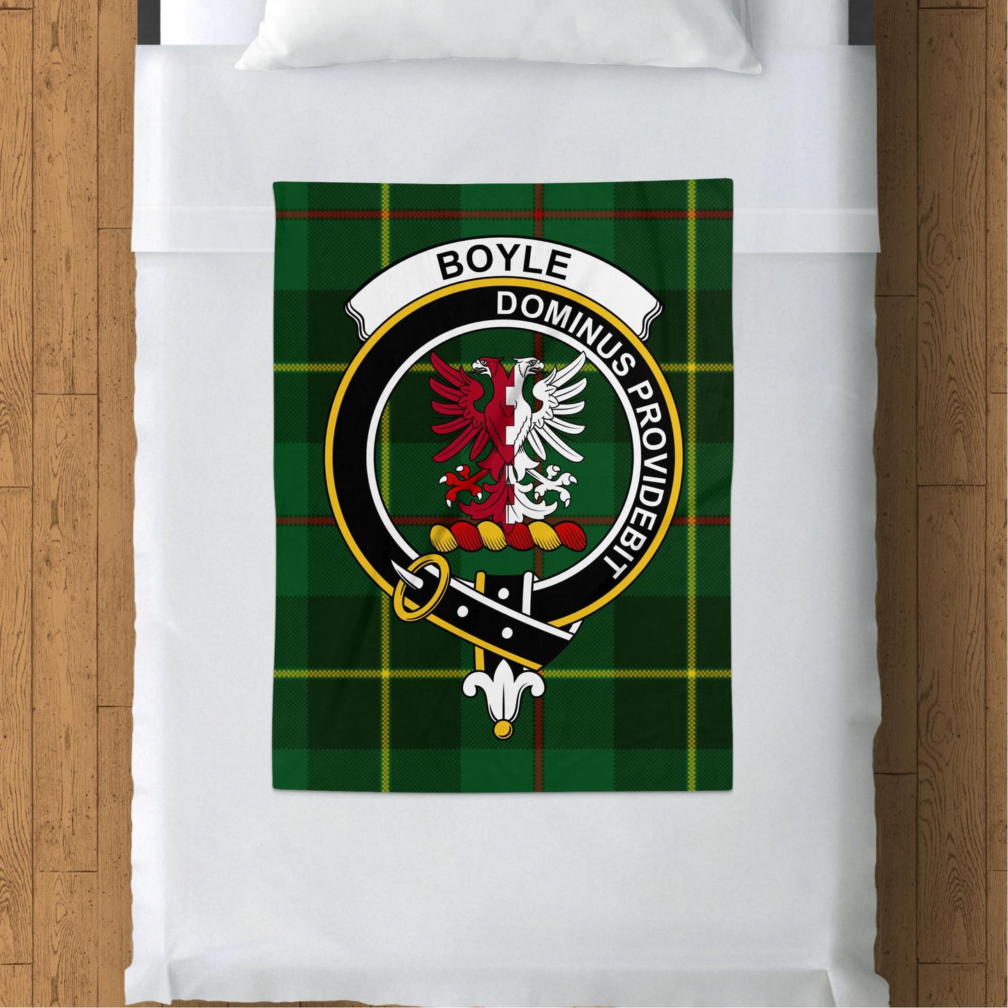 Scottish Clan Boyle Crest Tartan Throw Blanket - Living Stone Gifts