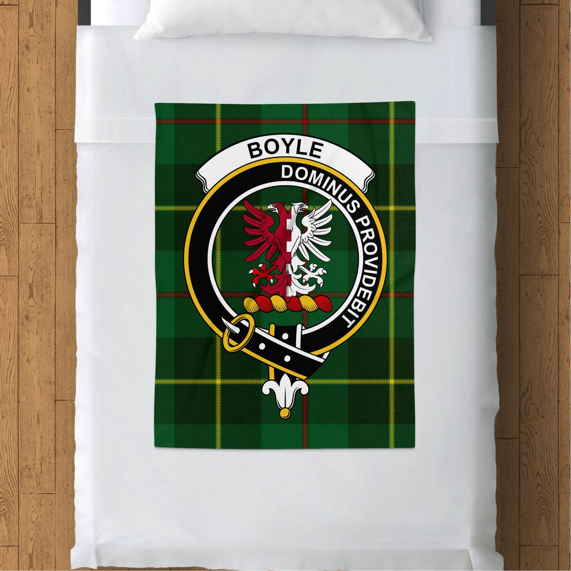 Scottish Clan Boyle Crest Tartan Throw Blanket - Living Stone Gifts