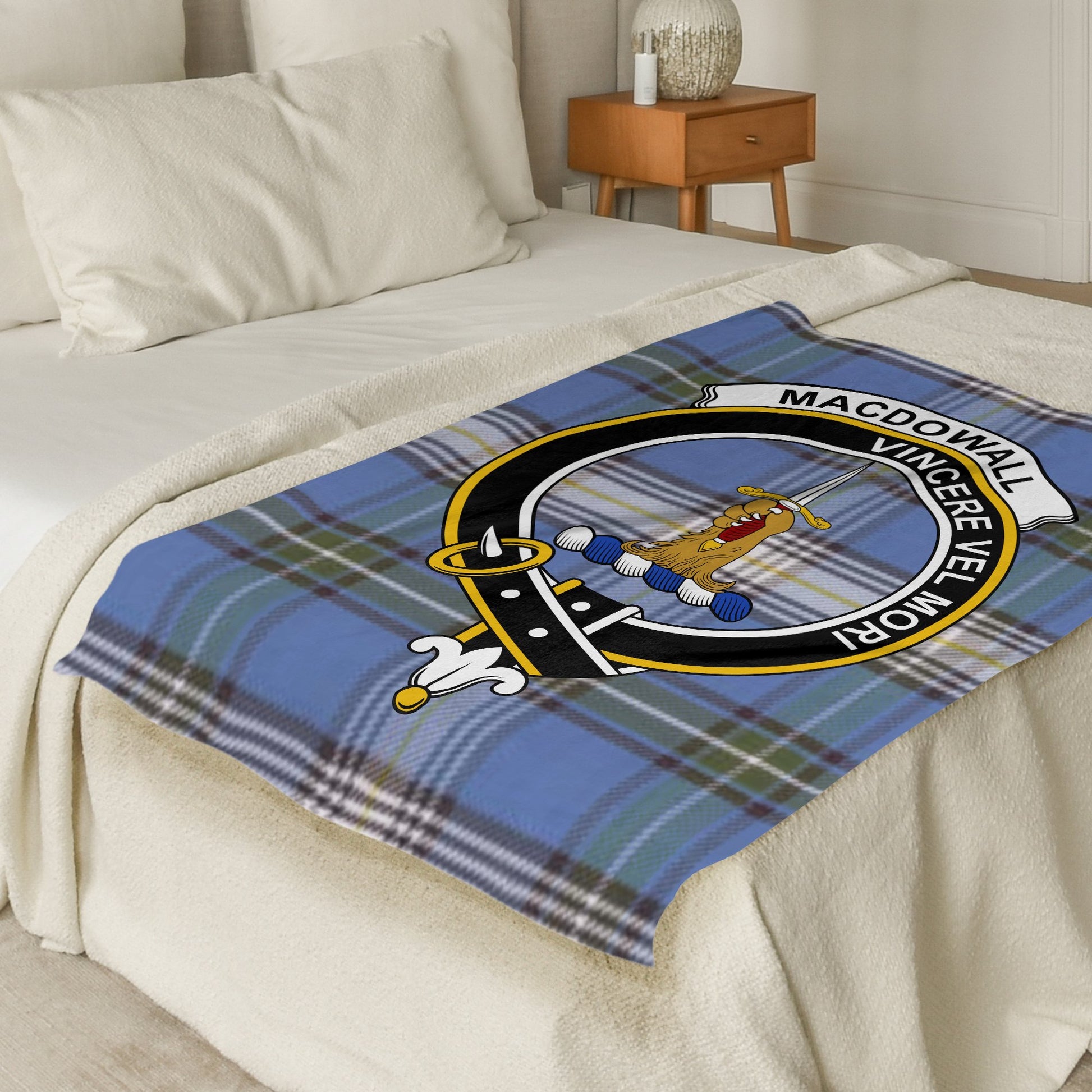 Scottish Clan Macdowall Crest Tartan Blanket - Living Stone Gifts