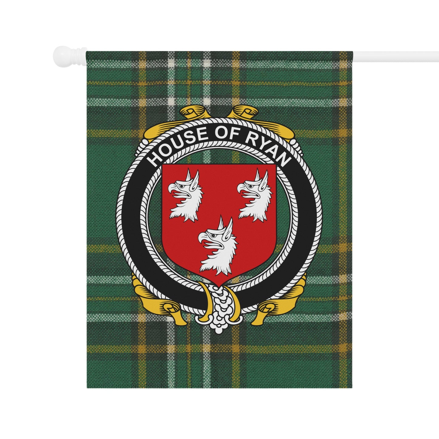Custom Plaid House of Ryan Crest Outdoor Flag
