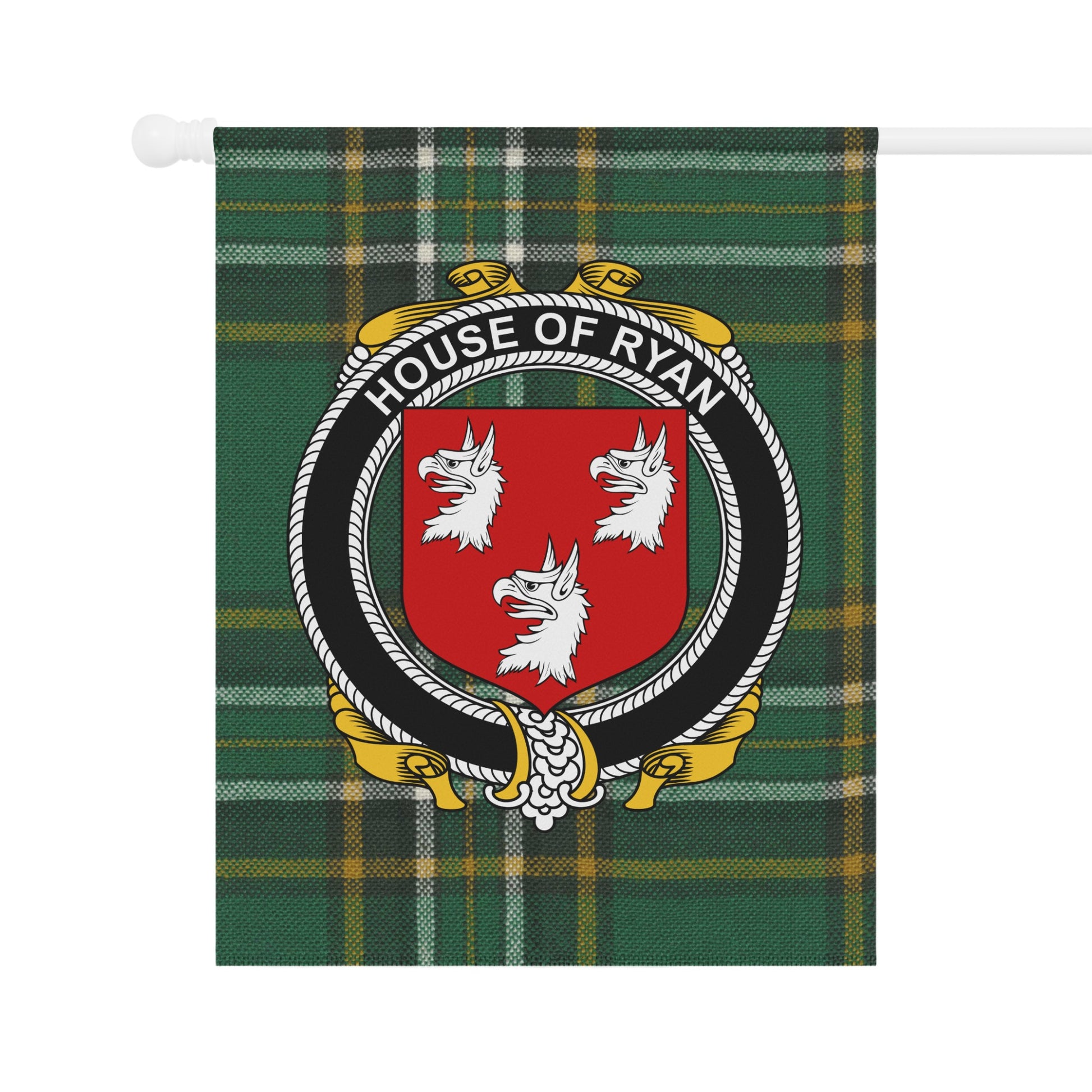 Custom Plaid House of Ryan Crest Outdoor Flag