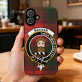 MacNab clan crest tartan phone case — Timor Omnis Abesto full wrap glossy print on iPhone