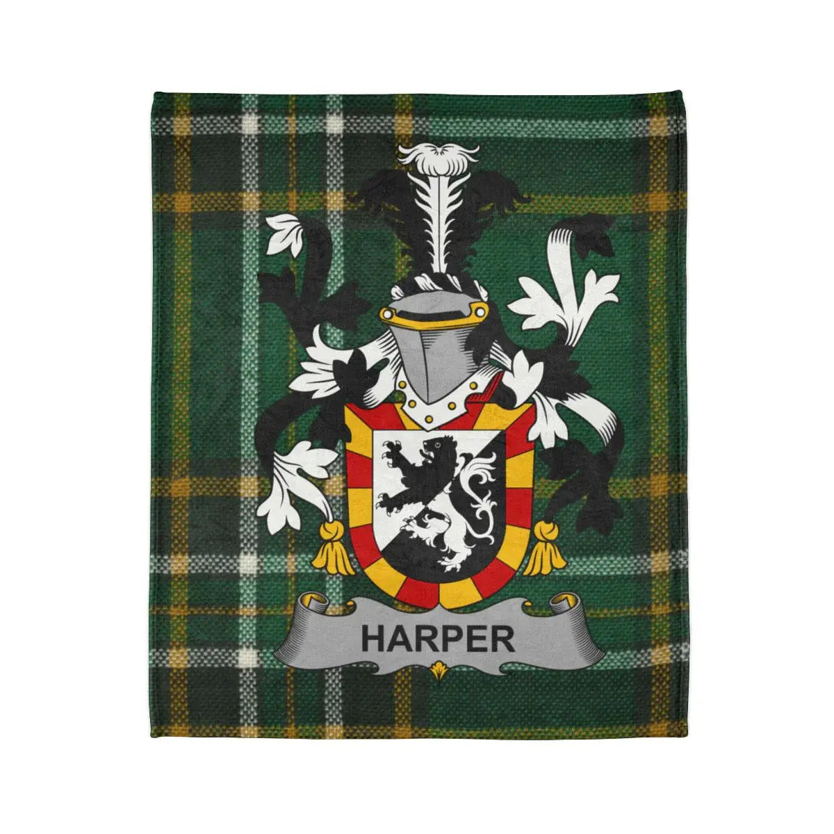 Harper Plaid Tartan Crest Blanket for Comfortable Product