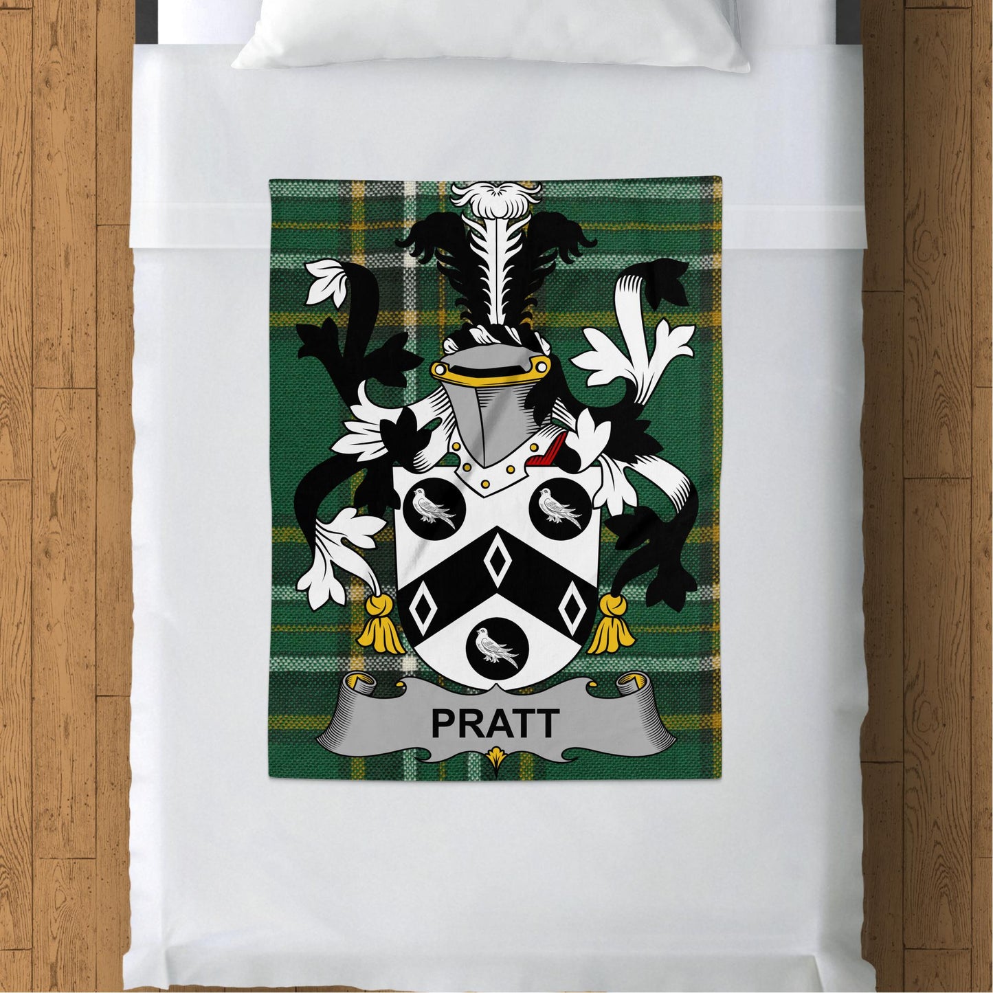 Pratt Surname Irish Tartan Throw Blanket - Living Stone Gifts