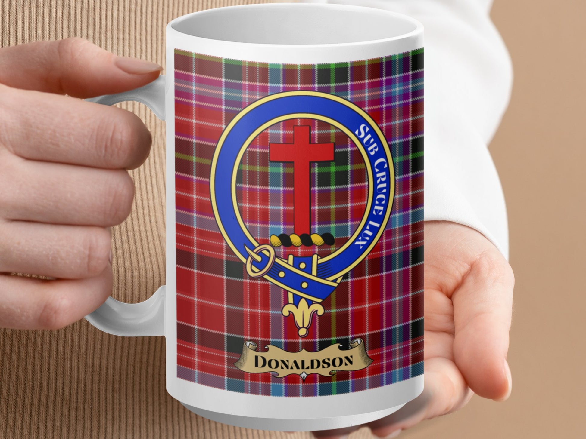 Clan Donaldson Scottish Tartan Crest Mug - Living Stone Gifts