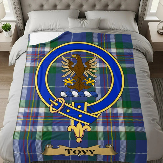 Blue Tovy Crest Plaid Patterned Blanket product