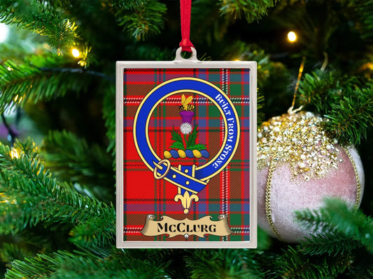 McClurg Family Tartan Crest Ceramic Ornament product