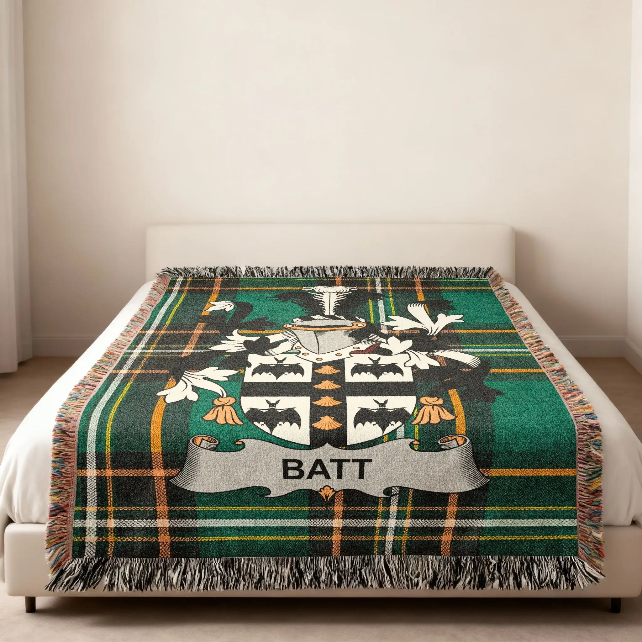 Batt Family Crest Green Plaid Blanket product type