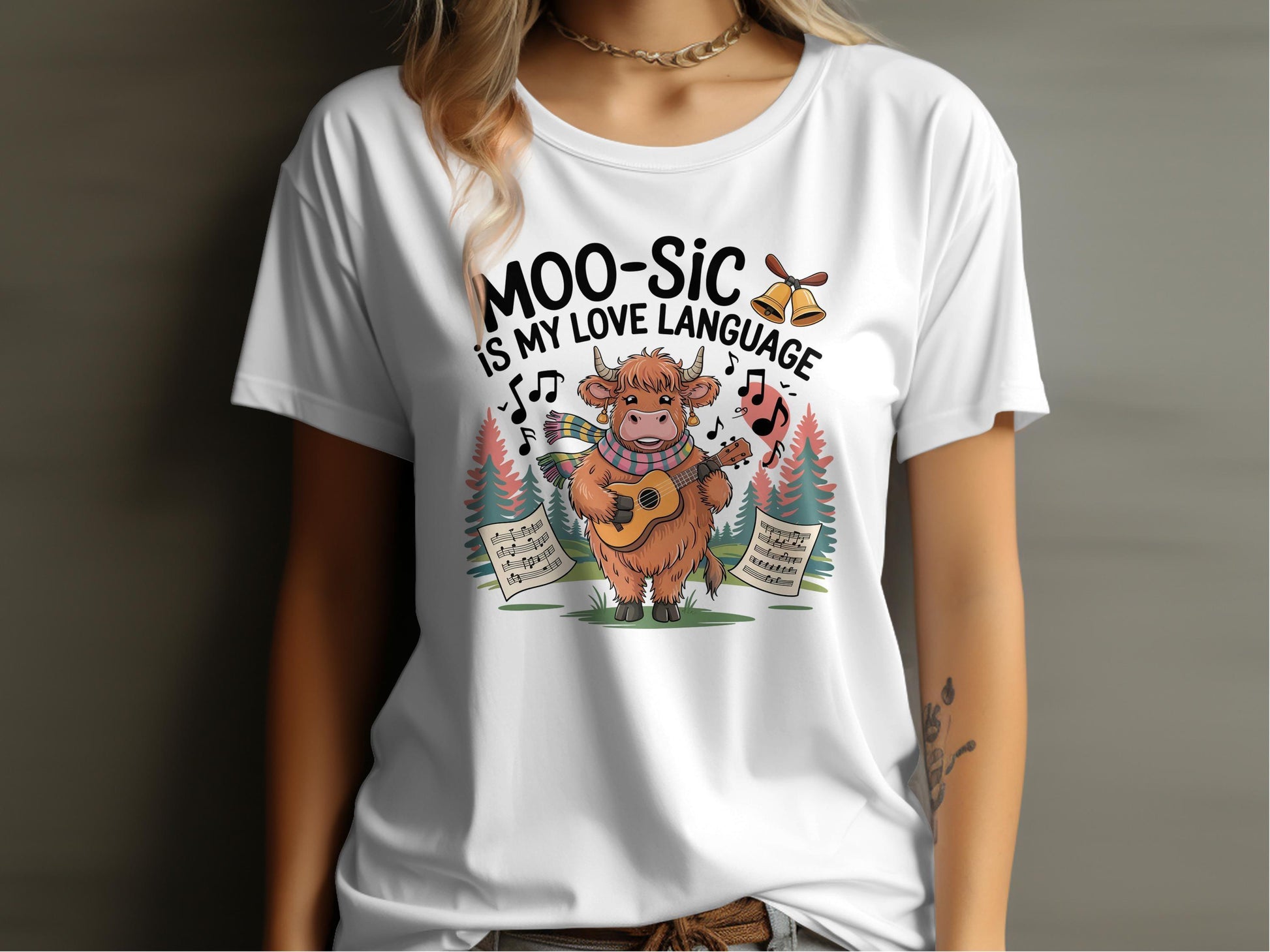 Moo-Sic Is My Love Language Cute Graphic Tee product type