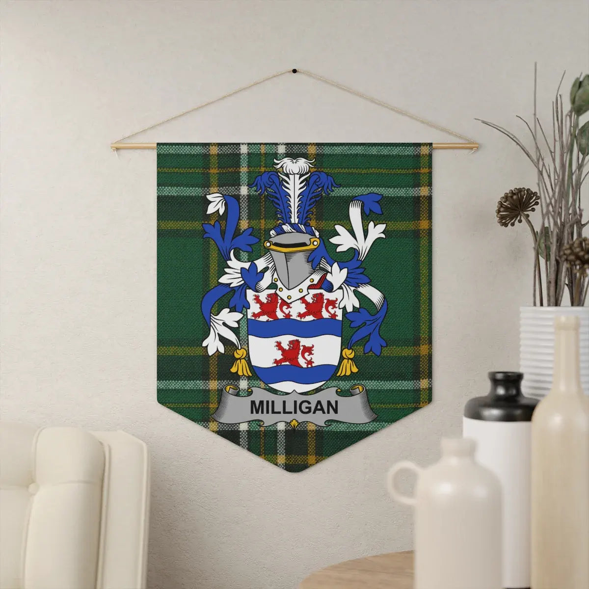 Milligan Family Crest Wall Hanging Home Decor Product