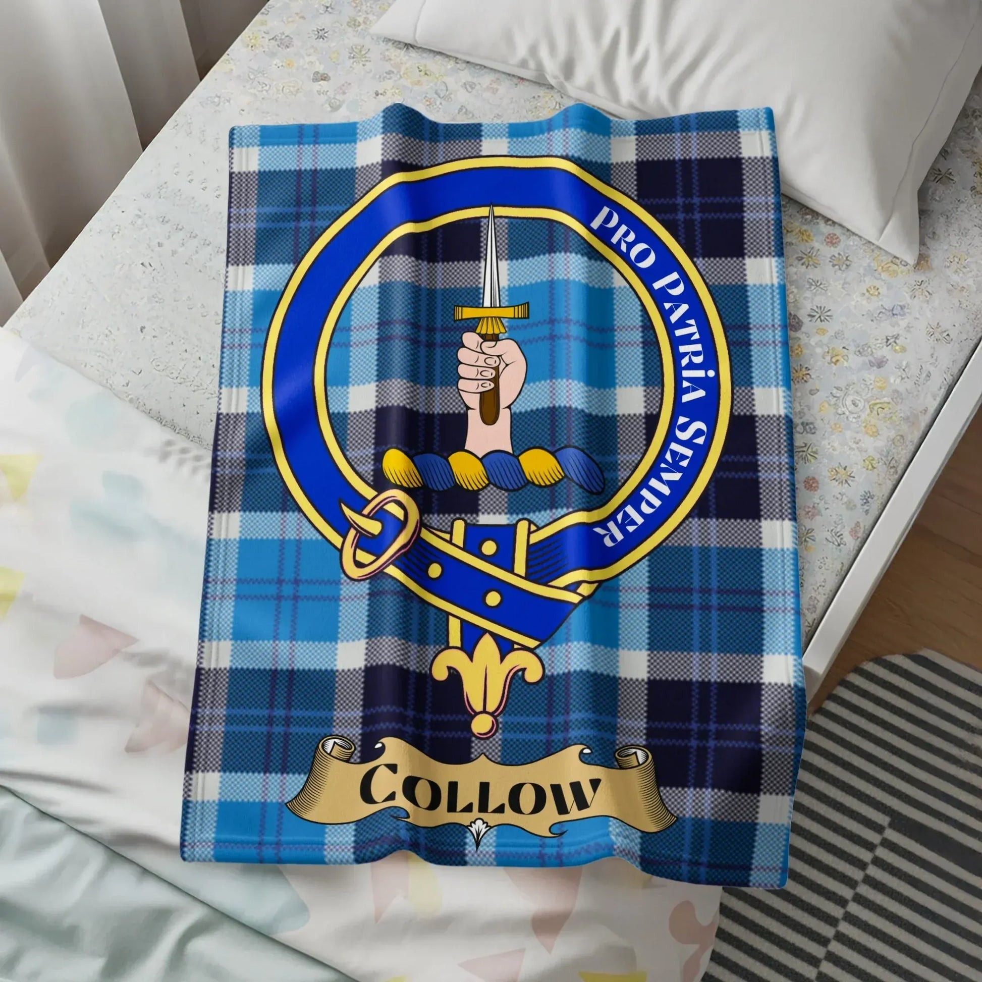 Scottish Clan Collow Crest Tartan Blanket product