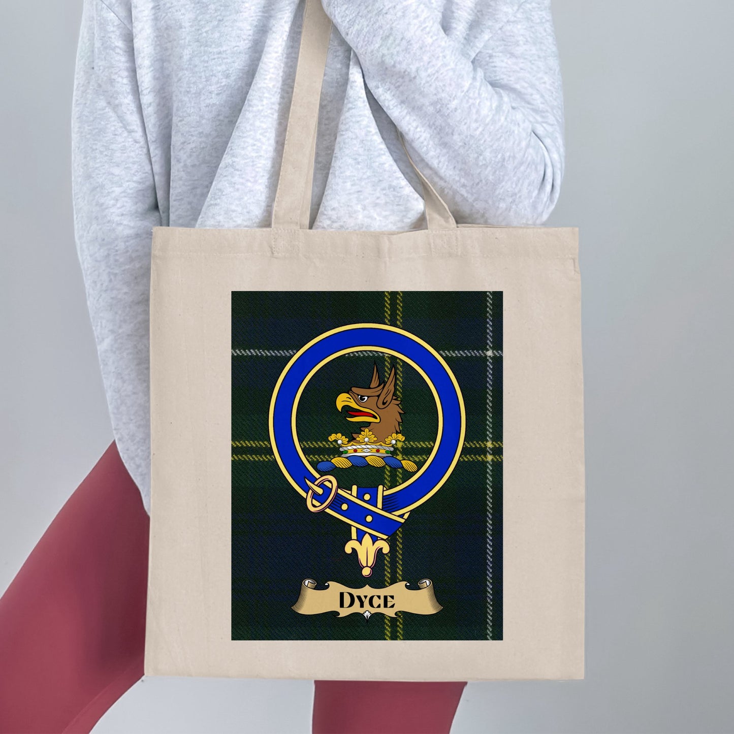 Clan Dyce Scottish Crest Tartan Tote Bag - Living Stone Gifts