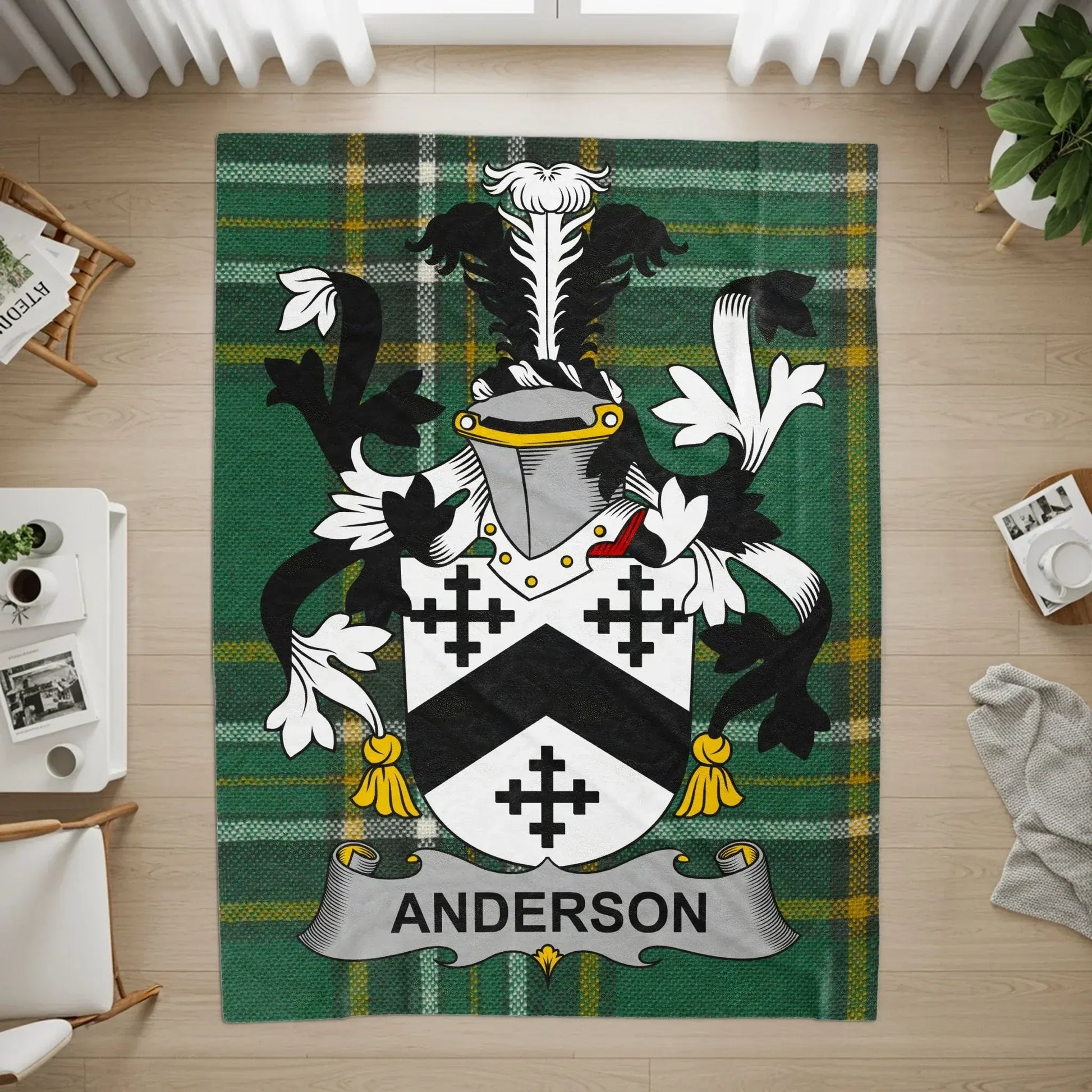 Anderson Family Crest Emblem Plaid Rug product type