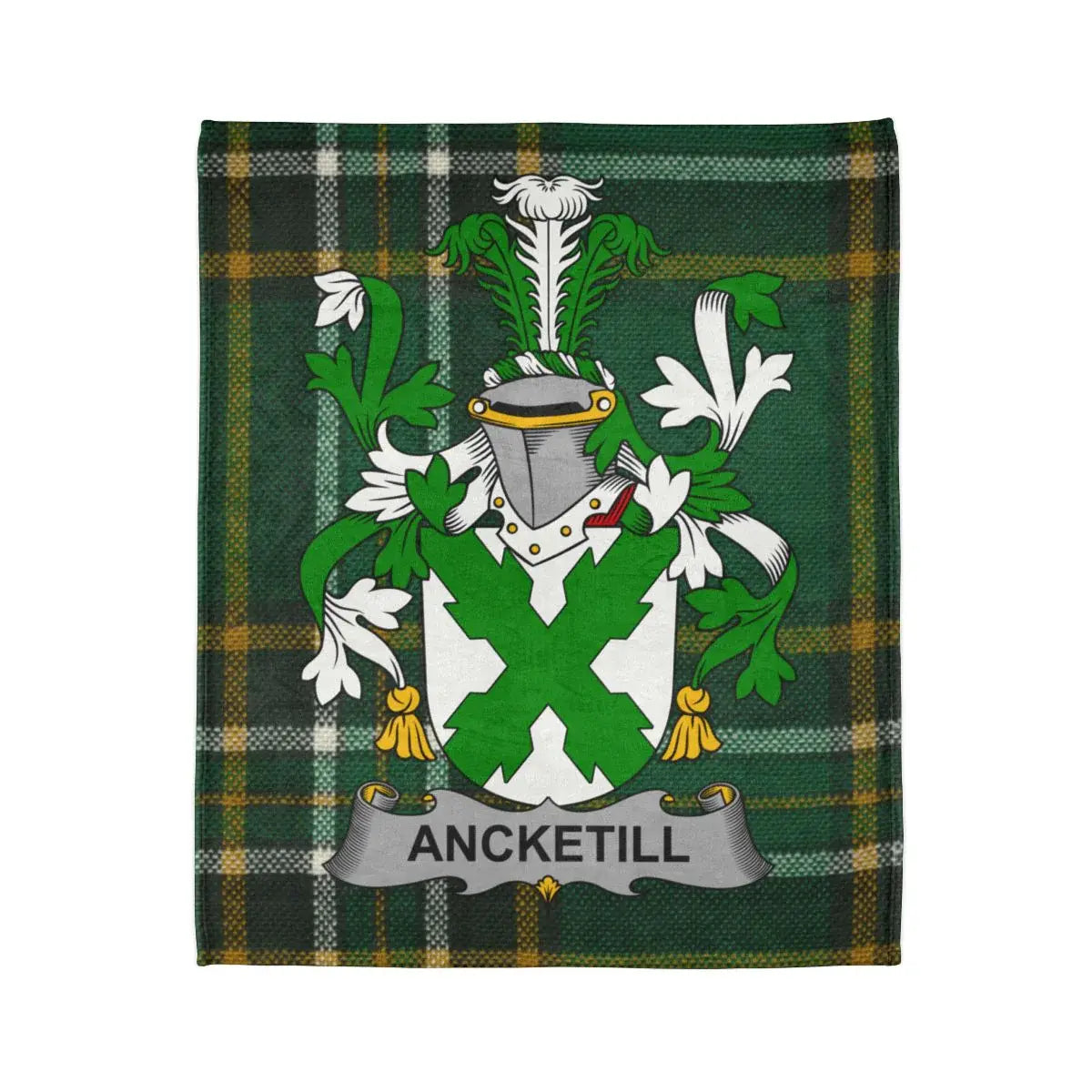 Ancketill Family Crest Tartan Background Blanket product