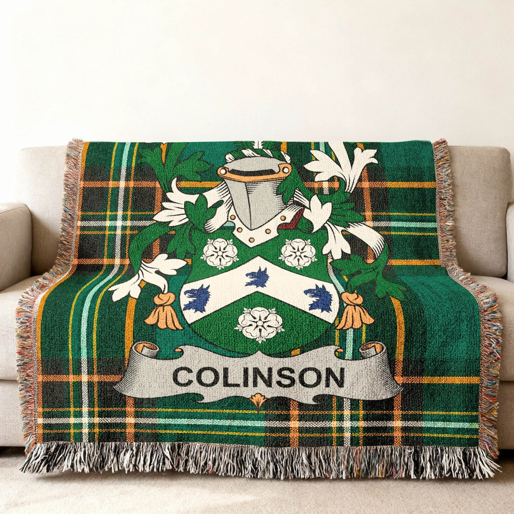 COLINSON Family Crest Green Plaid Throw Blanket product type