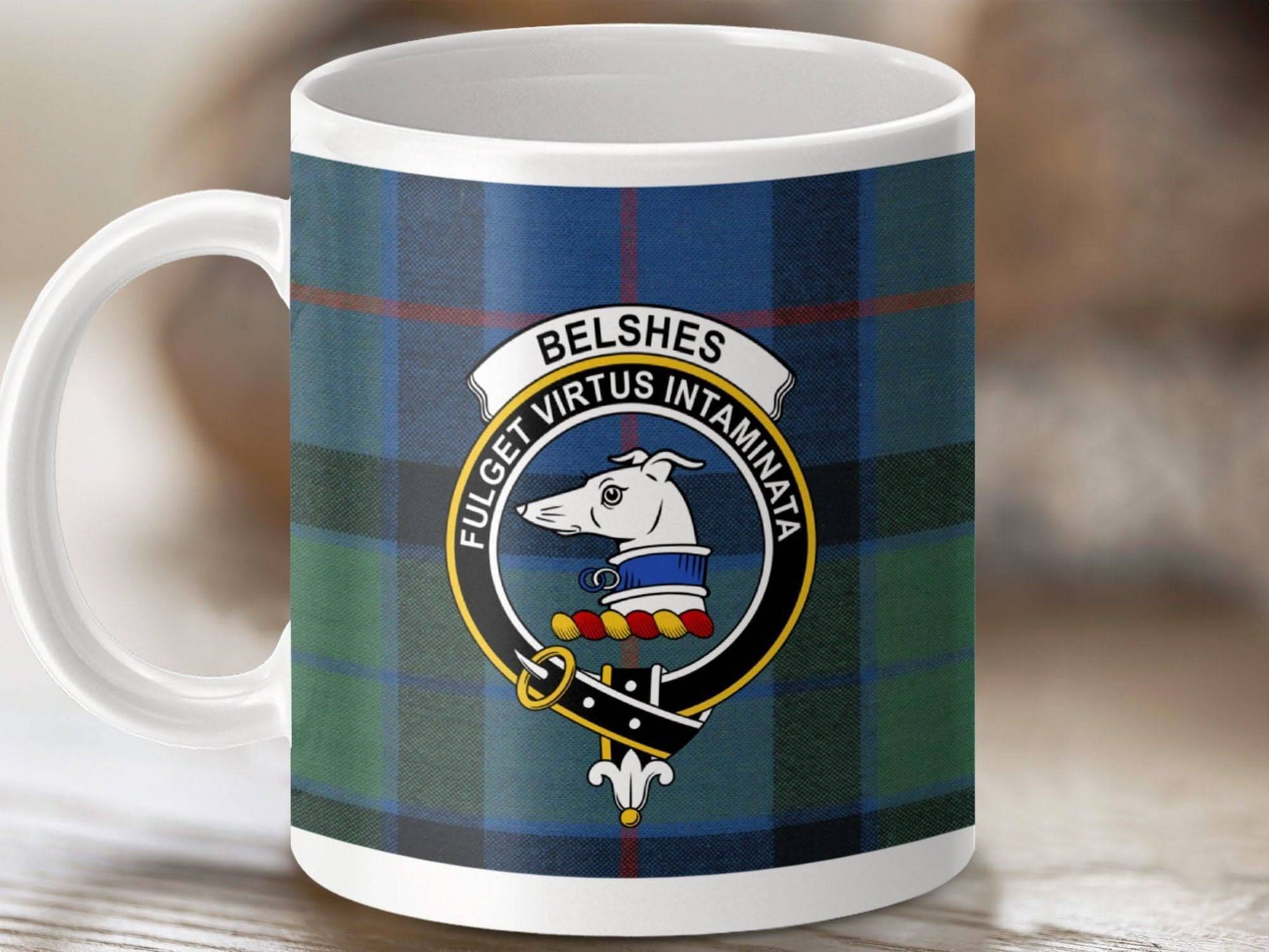 Belshes Tartain Crest Mug with Fulget Virtus Intaminata product