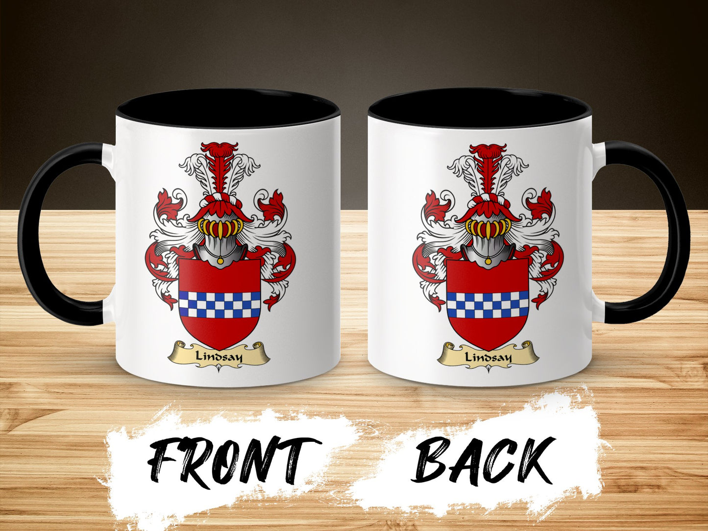 Clan Lindsay Scottish Coat of Arms Accent Mug - Living Stone Gifts