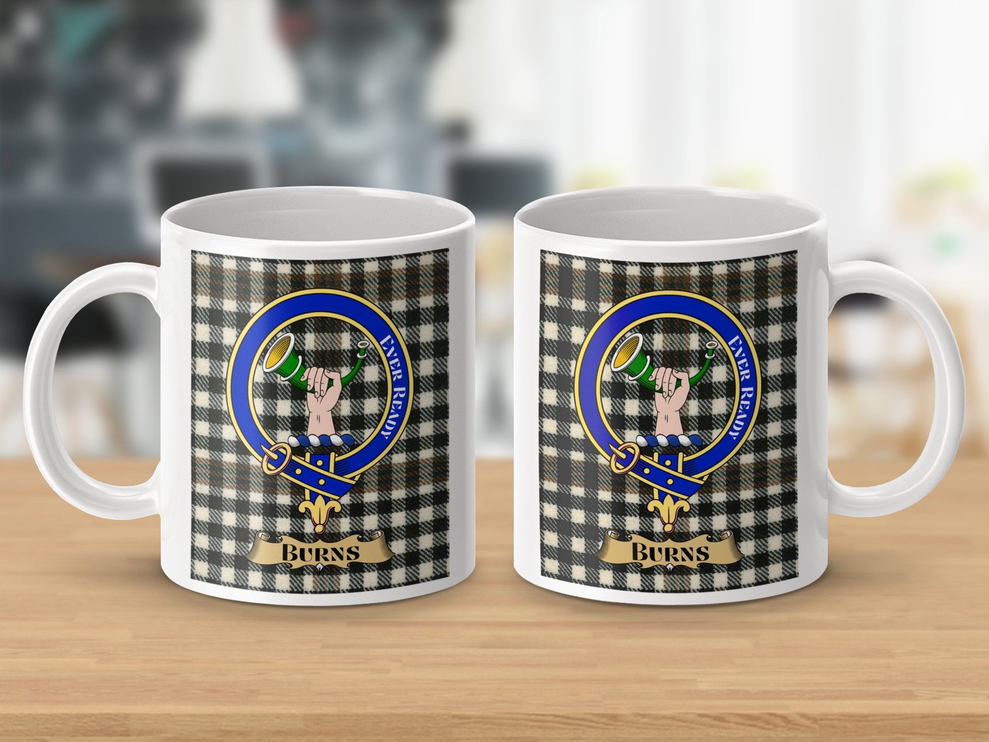 Unique Heraldic Clan Burns Crest Design Mug - Living Stone Gifts