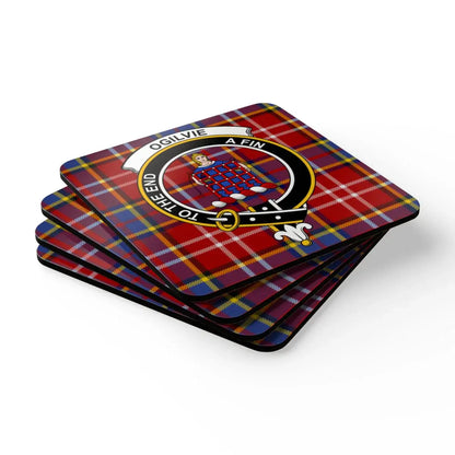 Ogilvie Tartan Clan Crest Square Coaster Set product type