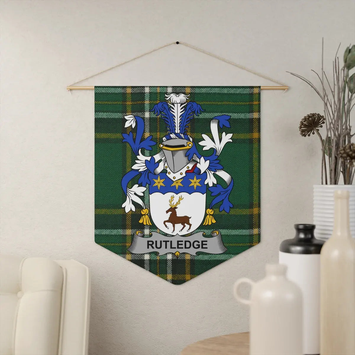 Rutledge Family Crest Plaid Tapestry Wall Hanging product
