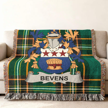 Bevens Name Crest Tartan Plaid Fringe Accent Throw product type