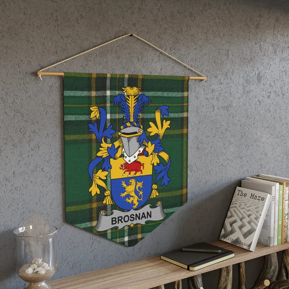 Heraldic Family Crest Tapestry Brosnan Banner product type