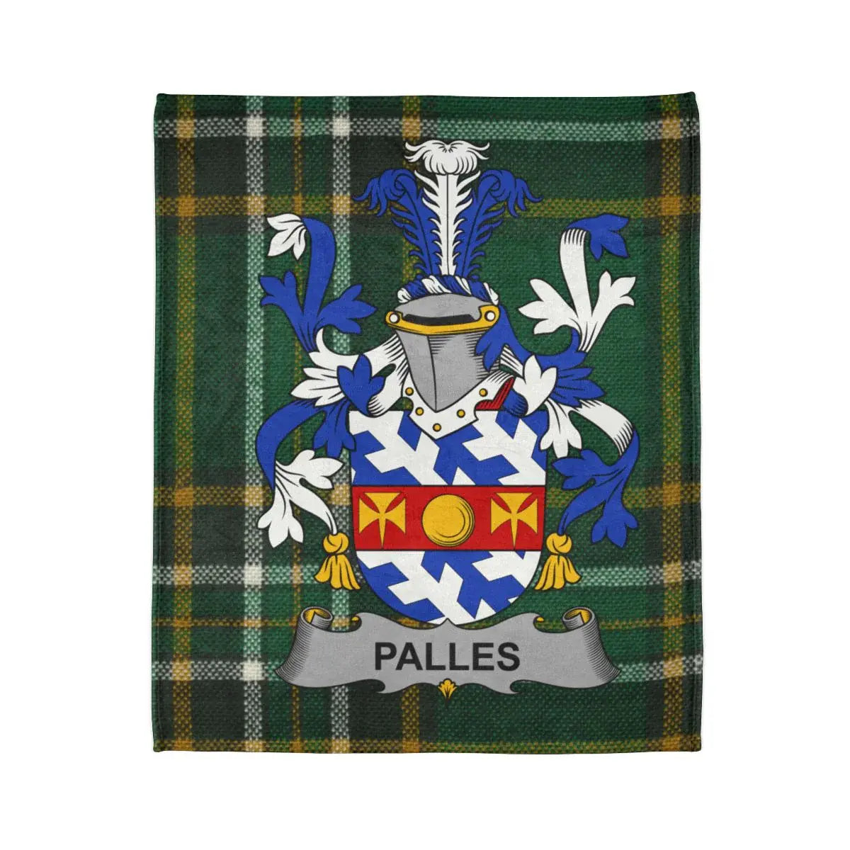 Palles Family Crest Coat of Arms Plaid Tartan Blanket product