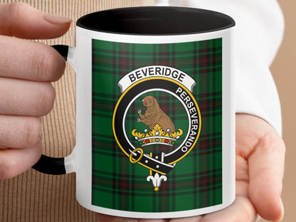 Beveridge Perseverando Crest Design Green Tartain Mug - Living Stone Gifts