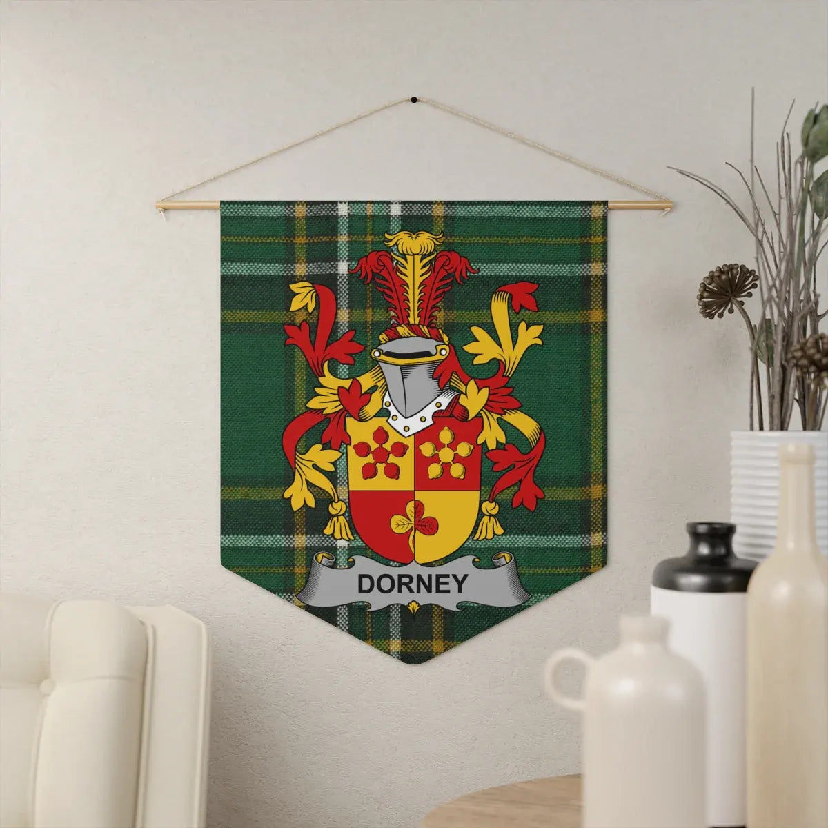 Dorney Family Crest Plaid Wall Hanging product