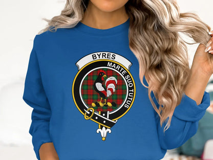 Clan Byres Emblem Design Printed Blue Sweatshirt product