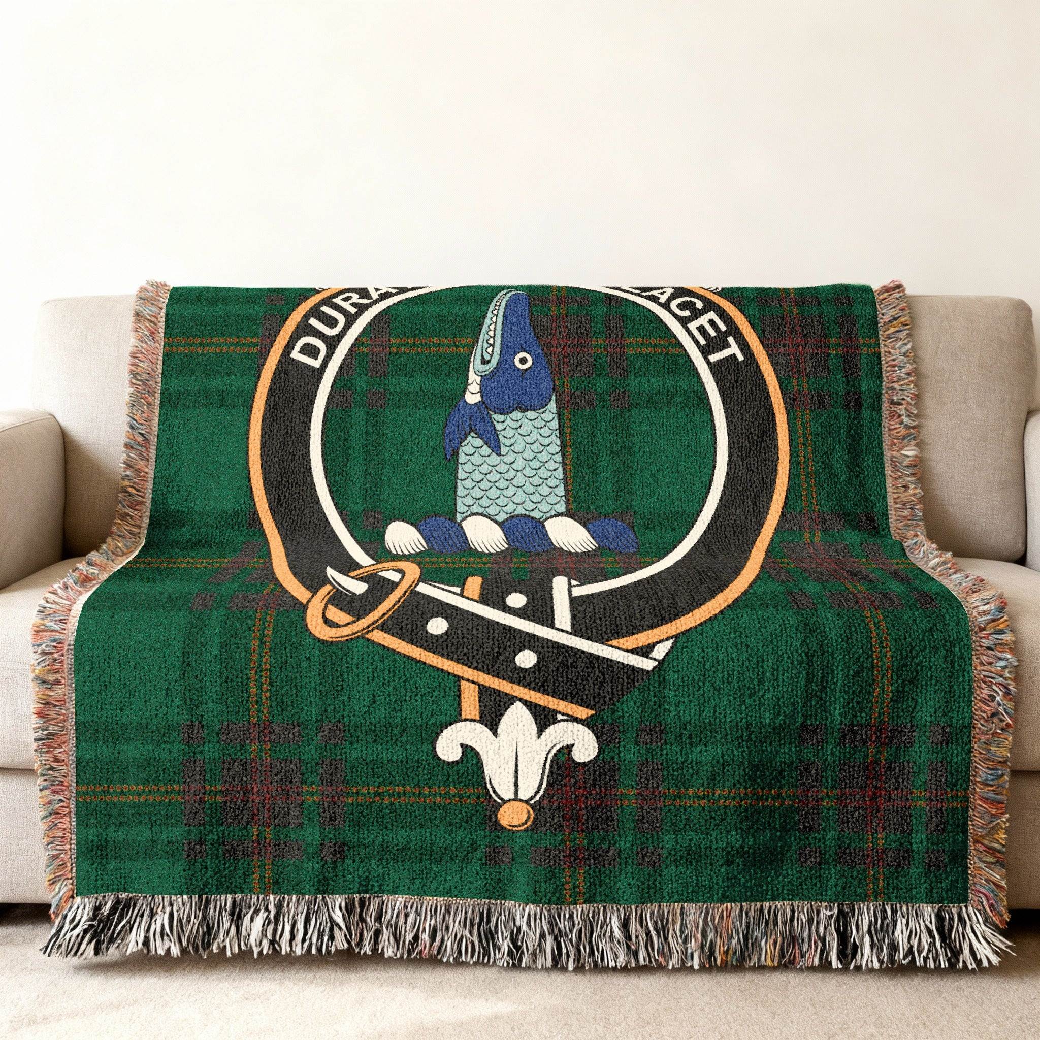 Vintage Tartan Blanket with Scottish Crest Product