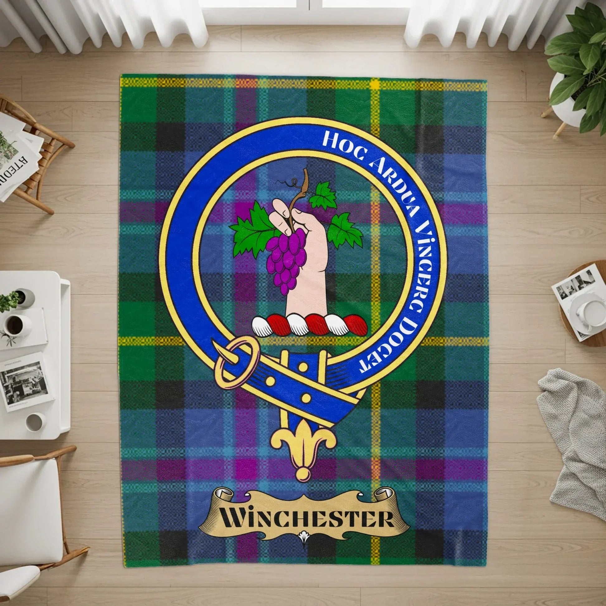 Winchester Clan Tartan Crest Blanket product