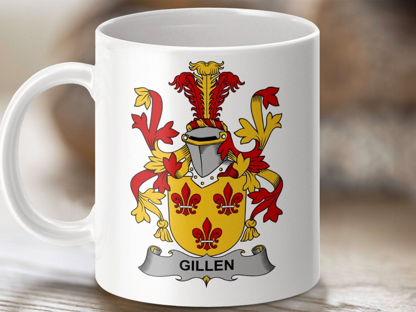 Gillen Surname Irish Family Crest Mug - Celtic Ancestry Gifts