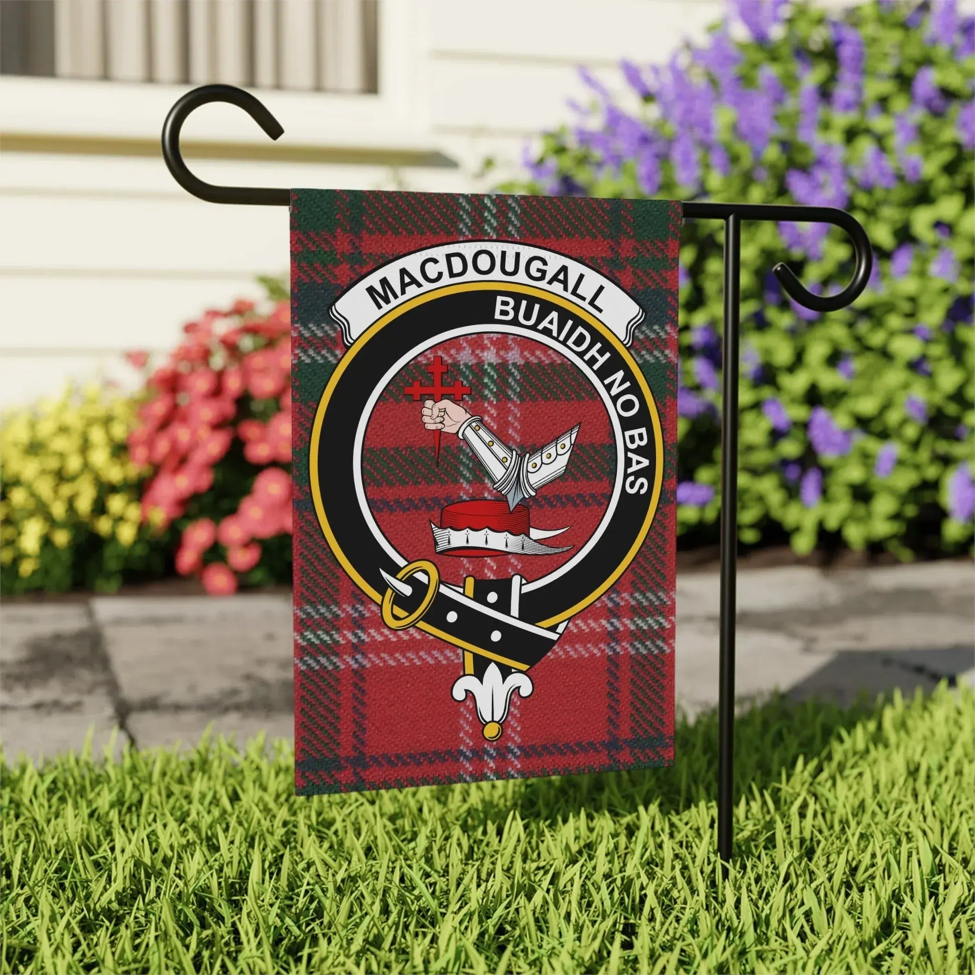 MacDougall Buaidh No Bas Clan Crest Garden Flag product