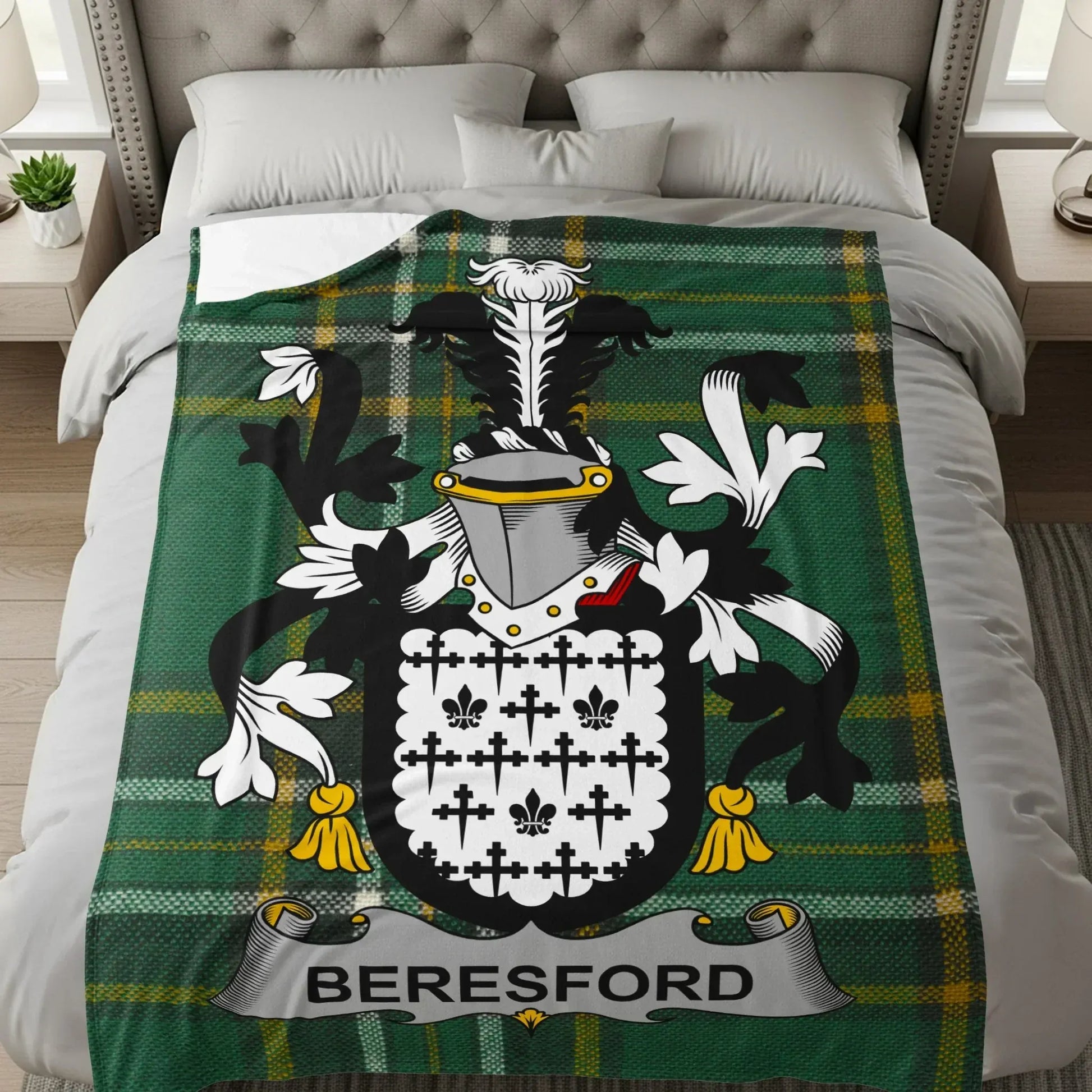 Custom Family Crest Plaid Pattern Blanket product type