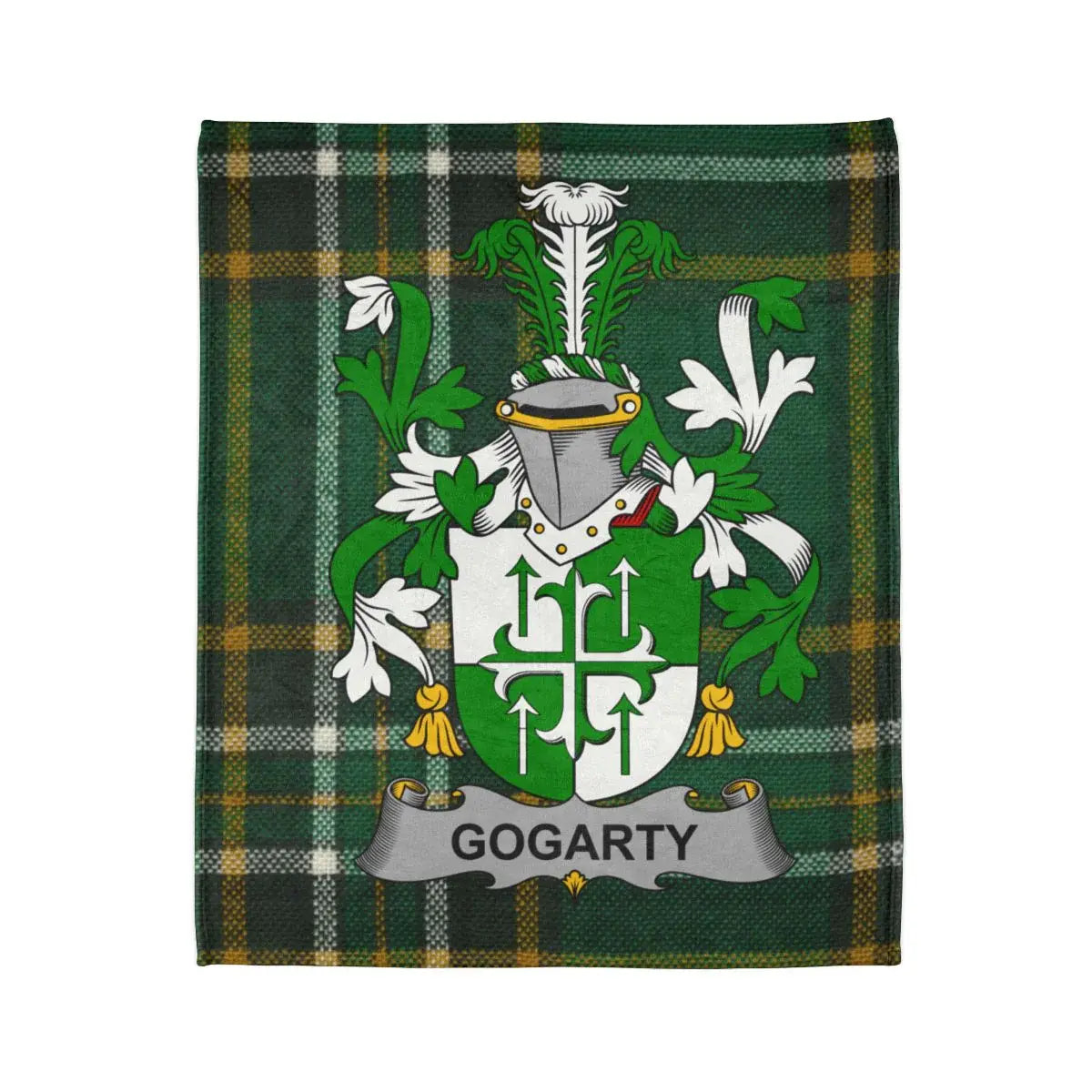 Gogarty Tartan Blanket with Family Crest design product type