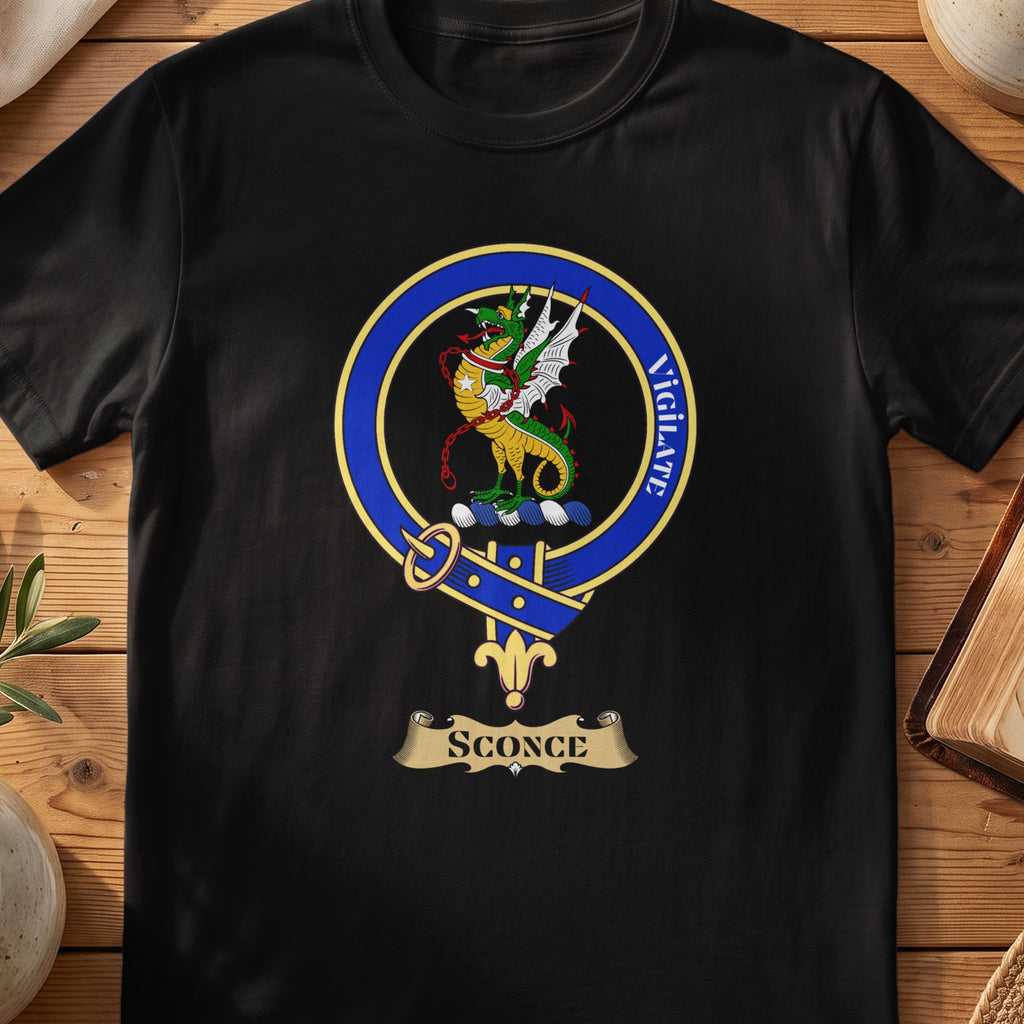 Sconce Scottish clan crest T-shirt in Black