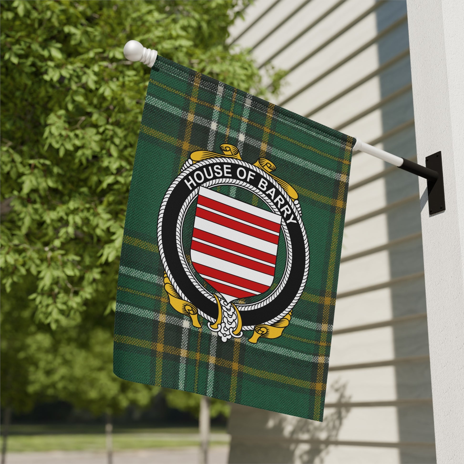 House of Barry Crest Green Plaid Outdoor Flag product