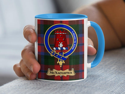 McNaughten Clan Crest Tartan Design Coffee Mug - Living Stone Gifts