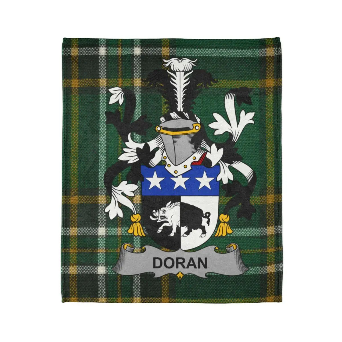 Doran Family Crest Green Tartan Blanket product type