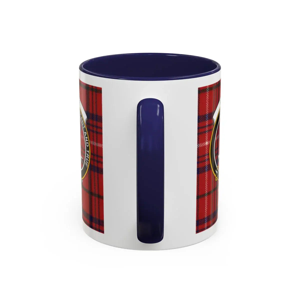 Rose clan crest mug shown in 11 oz and 15 oz sizes