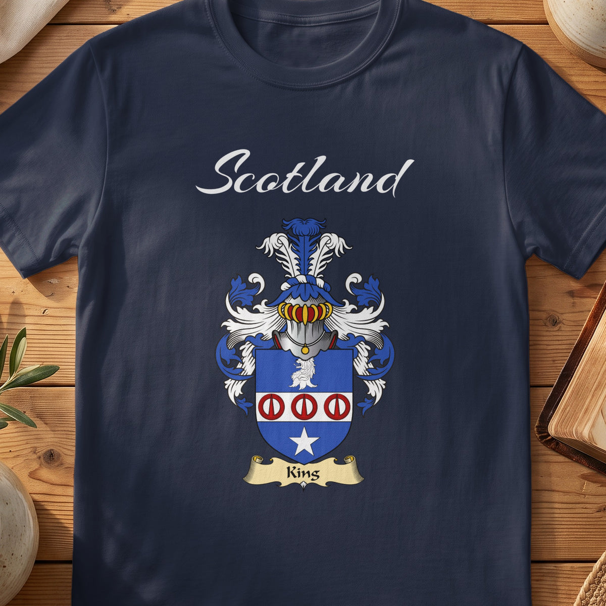 King Scottish family shield T-shirt in Navy