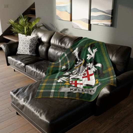 Customizable Green Plaid Family Crest Blanket product