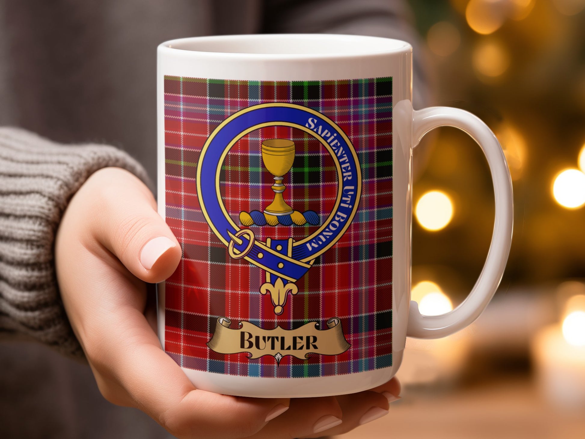 Clan Butler Personalized Plaid Tartan Pattern Mug - Living Stone Gifts