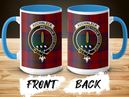 Auchinleck Family Tartan Crest Design Decorative Mug - Living Stone Gifts